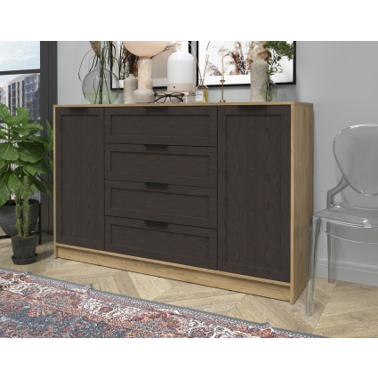 Тумба Тренд КТ-Т160 (Дуб золотой ЛДСП/ Дуб английский ЛМДФ) Ш1600 В1020 Г451